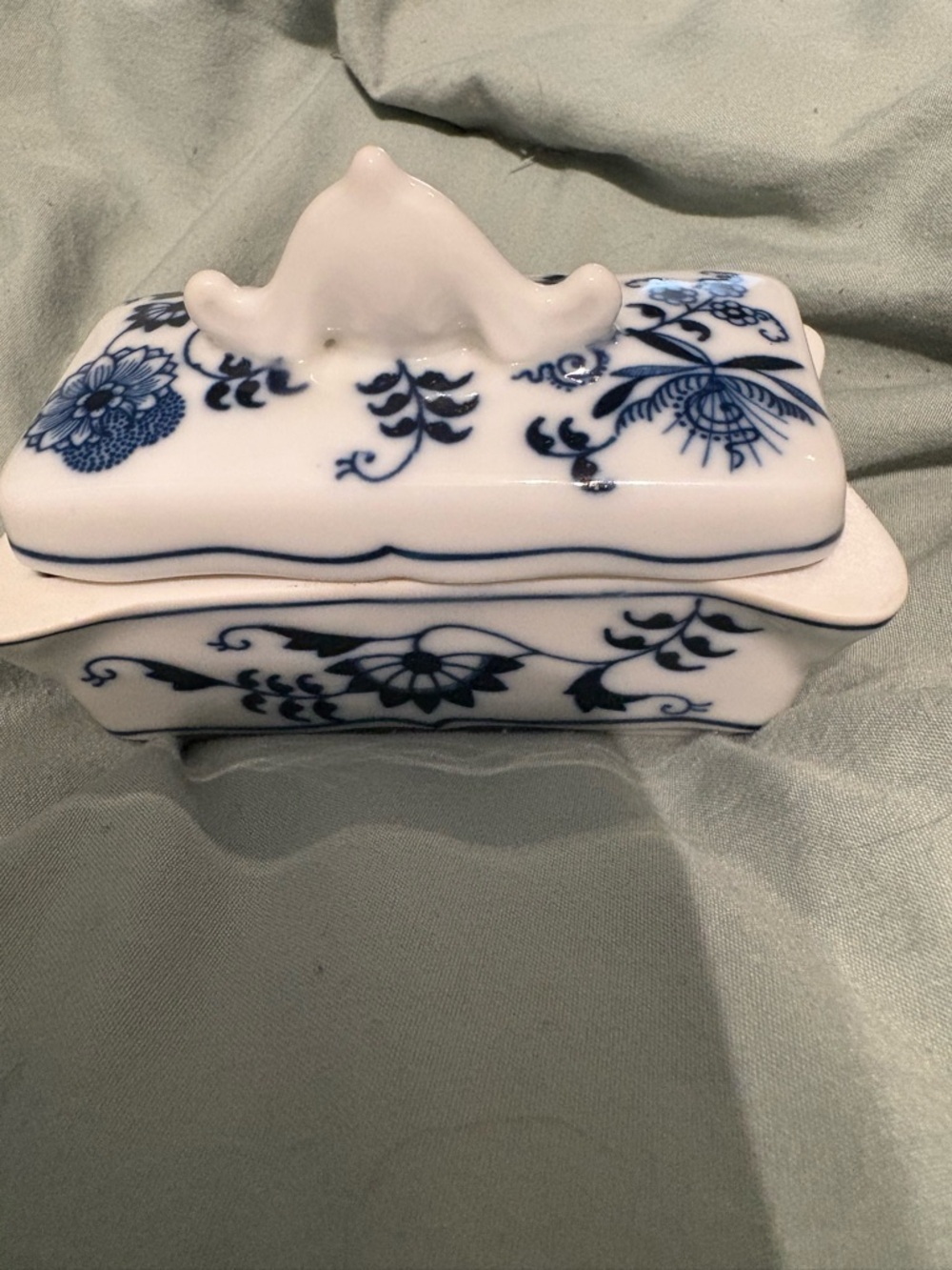 Blue Danube Porcelain Trinket Dish or Cigarette dish with Script Backstamp